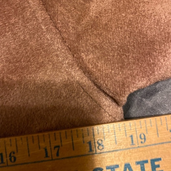 Women’s Tan Long soft Coat faux Suede Size 10 - Picture 9 of 10